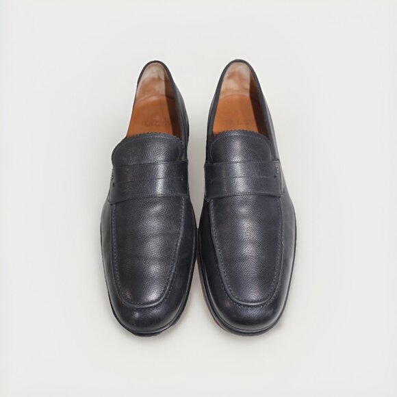 Bally Micson Men's Black Pebbled Leather Oxford Shoes Driving Loafer Slip 11.5 D - Picture 11 of 14